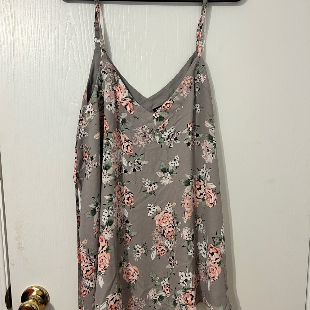 Torrid Mauve Floral Blouse with Blush Roses